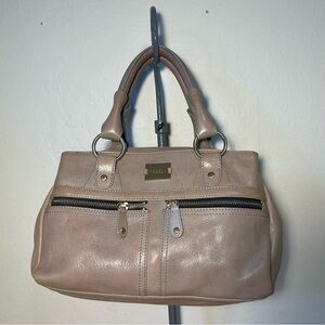 Modalu London Pippa Leather Satchel Bag Tan Gold Hardware Purse